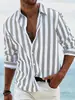 Nova camisa casual slim-fit de manga longa respirável e não amassa, tamanho europeu, impressa em 3D, para Amazon transfronteiriça