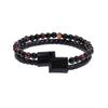 Pulsera de cuero de aleación para hombre, nueva pulsera de piedra natural con cuentas de ojo de tigre y piedra volcánica, de estilo europeo y americano. Fabricantes.