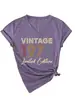 Camiseta Feminina Vintage 1976 Edição Limitada Amazon Wish Site Independente Moda Estilosa Gola V Manga Curta
