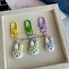 Chaveiro de Coelho de Rosto Redondo Usando Óculos Engraçados, Pingente Estranho para Melhor Amigo, Pingente para Mochila de Estudante, Acessórios para Bolsa