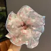 Coreia do Sul Doce Fofo Tecido Bucelado Pequeno Fresco Floral Argola de Cabelo Verão Novo Estilo Sensu Elástico de Cabelo