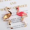 Acessórios DIY Liga de Zinco com Gotejamento de Óleo Dourado Pingente Pequeno Pingentes para Pulseira Coreana Acessórios Semidimensional Flamingo