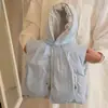 Colete com Capuz Reversível Estampado de Moda Outono/Inverno 2025 com Acolchoado de Algodão Jaqueta para Bebê