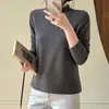 Camiseta Interior de Cuello Medio Alto para Mujer Talla Grande 200 Jin MM Otoño e Invierno Versátil Adelgazante Manga Larga Camiseta Top Ropa Exterior