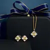 Joia Estilo Coreano Banhada a Ouro 18K Colar Cruz Quatro Diamantes X Feminino Compacto Pingente Cruz Diamante Seiko Corrente da Clavícula