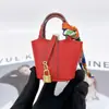 Pingente Mini Fofo Bolsa Pequena Couro Microfibra Cesta Charme Chaveiro Porta-Moedas Bolsa de Fone de Ouvido Charme