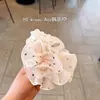 Scrunchie Dupla Camada Doce de Bolinhas Estilo Coreano para Mulheres, Elástico de Cabelo Suave e com Aparência Delicada, Corda para Coque, Acessório de Cabelo para o Verão