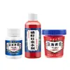 Agitar Tres Agitar Conjunto Cebo para Peces Tentación de Aguas Profundas Krill Insecto Rojo Agente Acuático Anzuelo Vacío Polvo Pegajoso Cebo para Pesca Salvaje Venta al por Mayor
