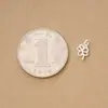 Plata pura s925 electrochapada fina artesanía mini plata lisa 6mm trébol de cuatro hojas colgante anillo pulsera DIY accesorios de joyería de plata materiales