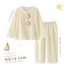 Pijama para niñas, colección primavera y otoño, de manga larga, con estampado de nubes, algodón fino, nuevo estilo de otoño, para niñas de talla mediana y grande, ropa de estar por casa moderna