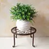 Soporte de Flores de Hierro Forjado de Piso Redondo Taburete para Flores Interior Balcón Escritorio Potos Sala de Estar Estante para Plantas Verdes
