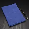 Caderno de Couro de Ovelha A5 Caderno Diário Simples Livro de Registro de Reuniões de Escritório Bloco de Notas com Superfície de Veludo Logo Personalizável