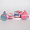 Esponja de terciopelo de cristal teñida anudada esponja triángulo esponja suelta artesanía teñida anudada multicolor