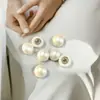 Moda Pérola Perna Alta Cogumelo Fundo de Metal Botão Camisa Abotoaduras Botão de Gola Suéter Cardigan de Tricô Casaco Fivela de Roupa