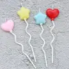 Velas con forma de corazón y estrella transfronterizas, lindas decoraciones de fiesta para el Día del Niño, adornos coloridos para pastel de cumpleaños en forma de pentagrama y corazón