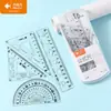 Peixinho 1347 Conjunto Caixa de Régua Régua de Função Geométrica Conjunto de Quatro Peças para Estudante Conjunto de Réguas de Desenho para Aprendizado