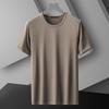 Fabricante de Origem Camiseta de Manga Curta Masculina Slim Verão Nova Seda Gelo Camiseta de Secagem Rápida Fina Cor Pura Top Camiseta Básica