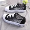 Novos sapatos de malha femininos de verão 2022, sapatos de lona de malha respirável, sapatos femininos versáteis e elegantes para estudantes, com sola macia, sapatos de skate estilo coreano
