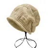 Gorro de Punto Acrílico Venta al por Mayor de Fábrica para Mujer Otoño e Invierno Suelto Cálido Gorro de Punto Cubrecabeza de una Sola Capa Gorro de Lana de Maternidad
