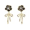 Pendientes de lazo de camelia para mujer, estilo francés, retro, ligeros, de lujo, de alta gama, de verano, pendientes, pendientes, pendientes de alta gama