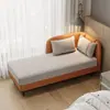 Luxo leve arte em couro hotel concubina apartamento varanda pequeno apartamento sala de estar poltrona reclinável moderno minimalista em estoque sofá madeira
