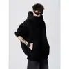 Moda Harajuku casual e descontraída, jaqueta com capuz artística e moderna, peça versátil simples e estilosa em estilo japonês.