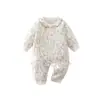 Roupas para bebê recém-nascido, algodão puro Classe A, macacão acolchoado de peça única 40g, adequado para bebês, para usar no outono e inverno, macacão de peça única de algodão fino