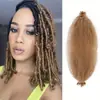Peluca de trenza de ganchillo africano para cabello, desgarro manual, oruga, 12 pulgadas, Afro Rizado, Trenza Marley