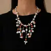 Streamer Ámbar~Collar Largo de Cuentas Ojo de Tigre Estilo Retro Maillard para Mujer Otoño e Invierno Lujo Accesible Suéter de Gama Alta