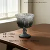 Taza de Helado Embosada Retro Romántica Francesa Taza de Postre de Helado Alta Estilo Palacio Corona Nido de Pájaro Taza de Vidrio