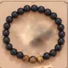 Com Cartão 8mm Pulseira de Contas Pedra Zebra Rosa Presente de Feriado Homens e Mulheres Pulseira de Contas Coração de Amizade Atacado Estilo Quente