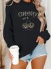 Suéter sudadera de otoño e invierno para mujer de Europa y Estados Unidos con estampado de cerezas CHERRY de manga larga y cuello redondo