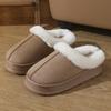 Comercio Exterior Transfronterizo 2025 Nuevas Pantuflas de Algodón para Mujer, Interiores Otoño e Invierno Gamuza Moda Antideslizantes Pantuflas de Algodón para Hombre