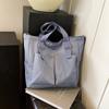 Verão Novo Estilo Casual Feminino Crossbody Bolsa Estilo Coreano Artístico Cor Sólida Estudante Bolsa de Ombro Grande Capacidade Simples Tutoria Bolsa