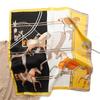 Novo Estilo 2022 Lenço de Seda Colorido Costurado Cavalo Lenço de Luxo Celebridade da Internet Feminino Lenço Quadrado Lenço de Cabeça Xale Protetor Solar Estilo Francês Lenço para Amarrar no Cabelo
