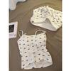 Pijama Feminino com Bojo Alças para Verão 2025 Novo Estilo Coreano plus size Roupa de Casa Spice Girl Ajuste Slim terno