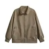 Chaqueta Harrington de algodón puro pesado lavada para hombre, primavera y otoño, estilo old money, abrigo con cuello camisero, ropa de trabajo para hombre, cuello de béisbol, comercio exterior