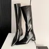 Botas Altas de Cuña con Punta Francesa para Mujer, Aumentan la Altura Oculta, Estilo Nuevo 2026, Tubo Recto, Adelgazantes, Tacón Alto, Botas de Caña Alta, Botas de Jinete