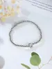 Pulsera de cuentas elástica con letra A pequeña brillante de globo 14k para niñas, pulsera de cuentas de cobre, nueva de otoño