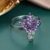 Argolas para Guardanapo Liga de Zinco Roxo Lavanda Decoração de Mesa de Hotel Galvanizadas Luxo Leve Porta-Guardanapos Vazados Venda por Atacado Decoração de Louças