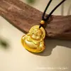 Tienda de Oro Mismo Estilo Collar de Oro Antiguo para Mujer con Colgante de Calabaza, Cadena para Suéter de Brújula de Ocho Tesoros Giratoria, Joyería Chapada en Oro de Cobre