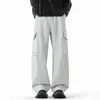 Pantalones casuales para hombre, modernos y versátiles, de corte holgado, estilo americano, tipo algodón, pierna ancha, con caída, pantalones largos, estilo otoño, pantalones deportivos, pantalones de pierna recta