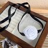 Collar con correa de flor de rosa ~ Pulsera de cadena de cuello de rosa de estilo oscuro retro, gargantilla de doble uso, collar de cadena de clavícula para mujer