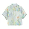 Conjunto de Camisa de Manga Corta Floral Delgada de Verano para Niños, Atuendo de Rendimiento Informal Elegante Estilo Coreano de Moda para Niños