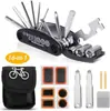 Kit de reparación de bicicletas, combinación de herramientas de reparación de neumáticos/kit de reparación de automóviles, reparación 15 en 16 en uno