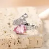 Anel de novo design simples moda feminina nicho alta moda microcravação abertura ajustável joias atacado