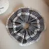 Goma para el pelo de cuadros con encaje, Súper elegante y versátil, Goma para coleta de alta gama, Cuerda elástica para el pelo para mujer