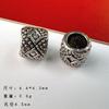 Retro Plata tibetana Xizang agujero grande nudo chino cuentas sueltas redondas planas cadena de cuerda tejida Xizang pulsera diy venta al por mayor accesorios de ropa