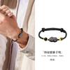 Pulseira Pixiu de Prata Esterlina S925 com Cristal Rosa Natural para Mulheres, Pulseira Estilo Chinês para Casal, Obsidiana Prateada, Presente de Qixi