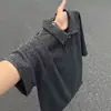 Polo de punto gris oscuro estilo old money, camiseta de verano de manga corta para hombre con solapa de alta gama, corte limpio de media manga